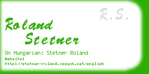 roland stetner business card